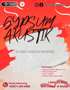 Gypsum Akustik 9mm Dan 12mm